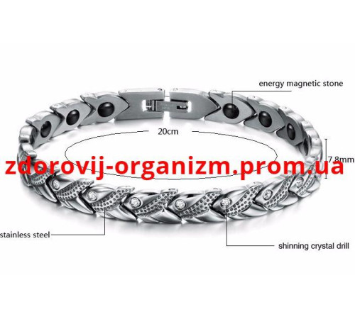 Турмаліновий браслет із магнітами та кристалами Схід