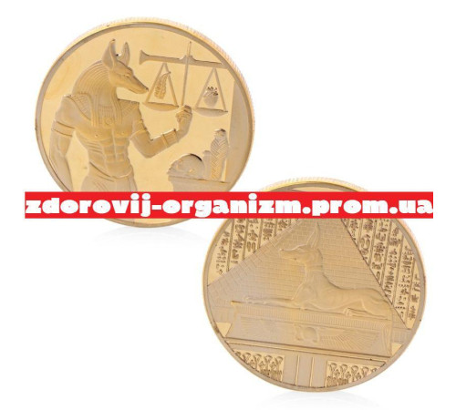 Монета в гаманець Єгипетський бог Анубіс золотий для грошей