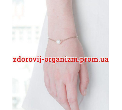 Браслет із перлиною Касумі, на золотій ланцюжку