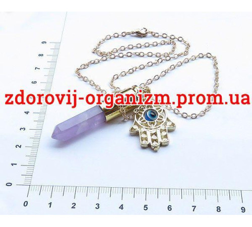 Ланцюжок намисто з натуральним каменем Аметист приваблення великих багатств і зміцнення жіночих вуз