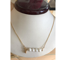 Ланцюжок із натуральними білими перлами підвіска