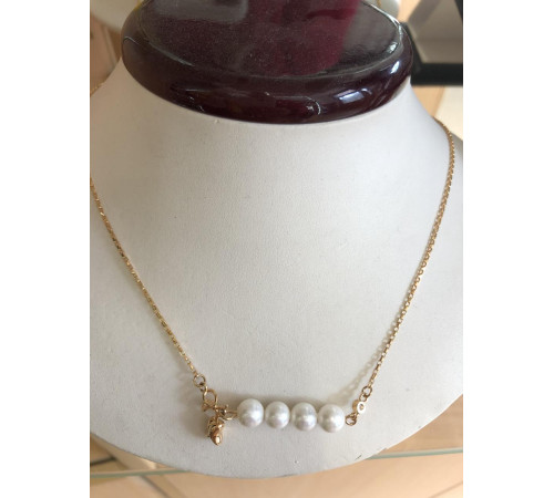 Ланцюжок із натуральними білими перлами підвіска