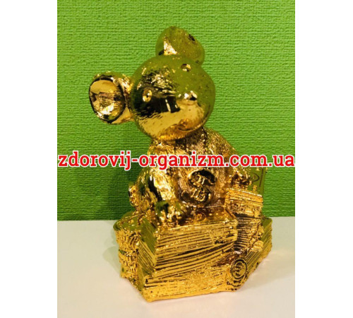 Золотий Мангуст щура з доларами на залучення багатства