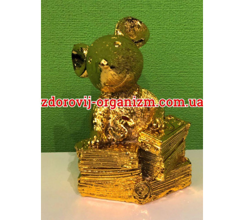 Золотий Мангуст щура з доларами на залучення багатства