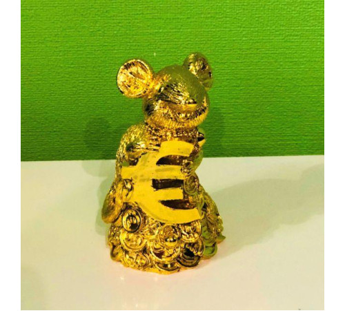 Золота щура з монетою євро «ваша удача увійшла»