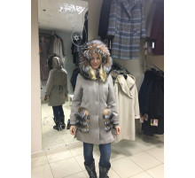 Пальто з альпаки з хутром delcorse Італія б/у