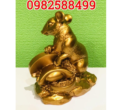 Золотий щур із монеткою символ багатства