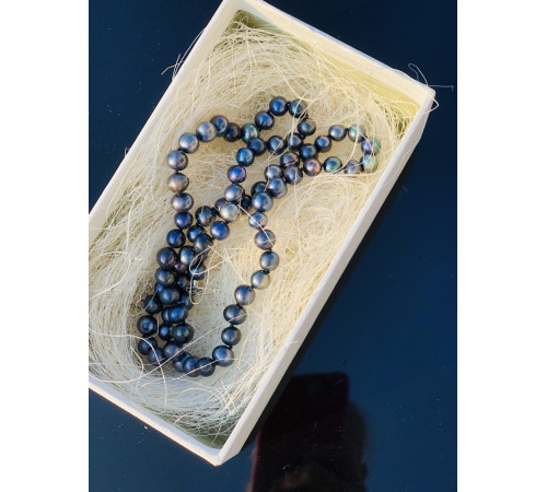 Перли натуральні єгипетські морські темно-сині