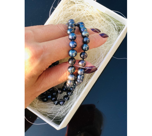 Перли натуральні єгипетські морські темно-сині