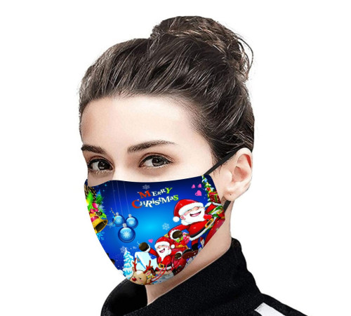 Захисна турмалінова маска з малюнком «Merry Christmas»