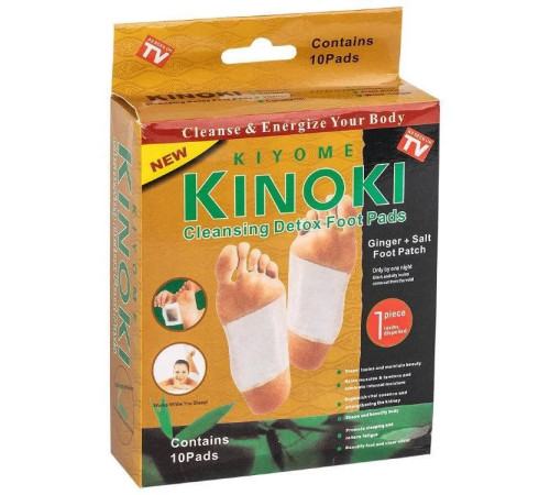 Пластир на стопи для чищення лімфи, виведення токсинів KINOKI 5 пар