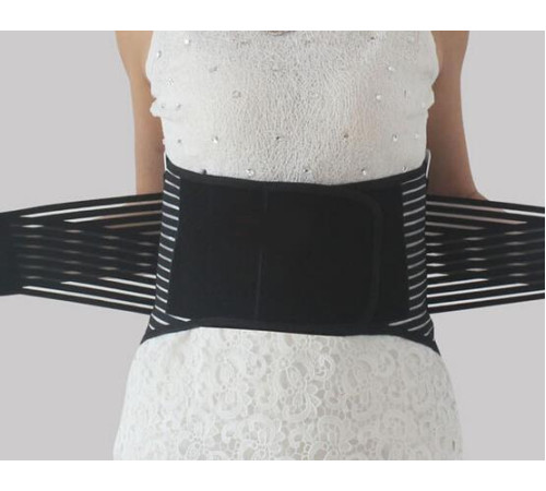 Турмаліновий пояс-корсет зі сталевими пластинами чорний (125 см, 21 магніт)