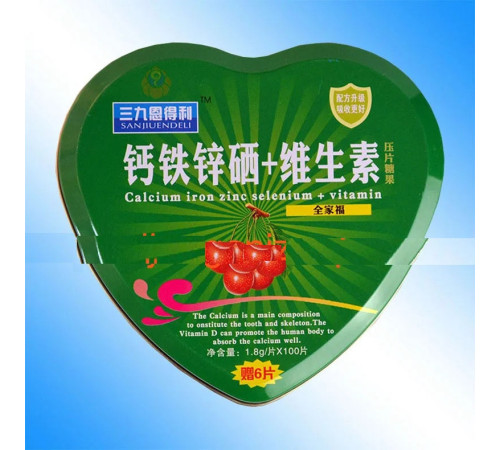 Таблетки з кальцієм, залізом, селеном, цинком і вітамінами 100 шт.