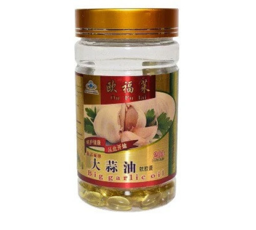 Часникова олія Big garlic oil загальнозміцнювальний засіб з аліцином Ou Fu Lai 200 капсул
