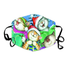 Багаторазова турмалінова захисна маска для обличчя «Різдво Веселі Кішки»