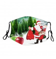 Захисна турмалінова маска багаторазова з малюнком «Санта Клаус із подарунками»