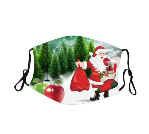 Захисна турмалінова маска багаторазова з малюнком «Санта Клаус із подарунками»