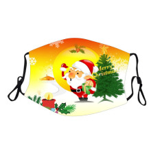 Захисна турмалінова маска з малюнком «Дід Мороз з Ялинкою»
