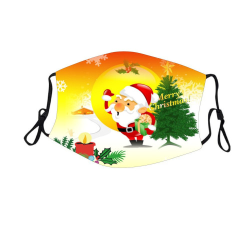 Захисна турмалінова маска з малюнком «Дід Мороз з Ялинкою»