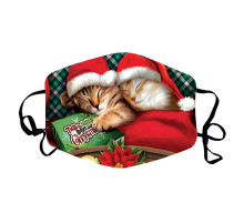 Багаторазова захисна турмалінова маска для обличчя Різдвяні кішки