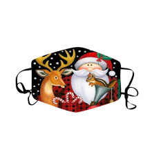 Турмалінова Новорічна захисна маска «Дід Мороз з оленям і білкою»