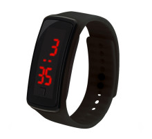 Турмаліновий спортивний світлодіодний годинник силіконовий вологонепроникний чорний