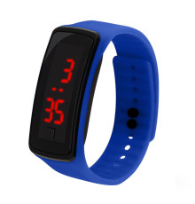 Турмаліновий спортивний світлодіодний годинник силіконовий вологонепроникний синій