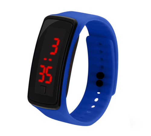 Турмаліновий спортивний світлодіодний годинник силіконовий вологонепроникний синій