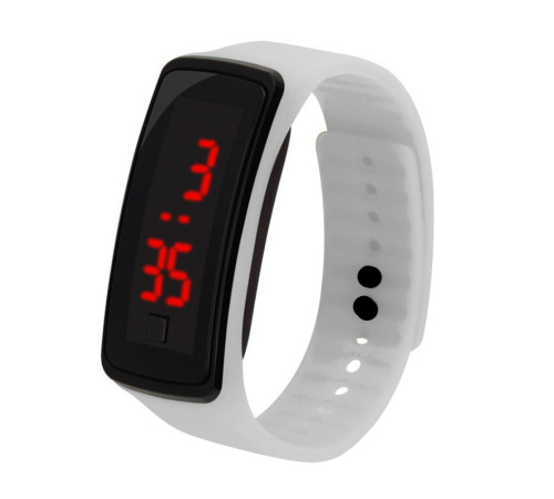 Турмаліновий спортивний світлодіодний годинник силіконовий вологонепроникний сірий