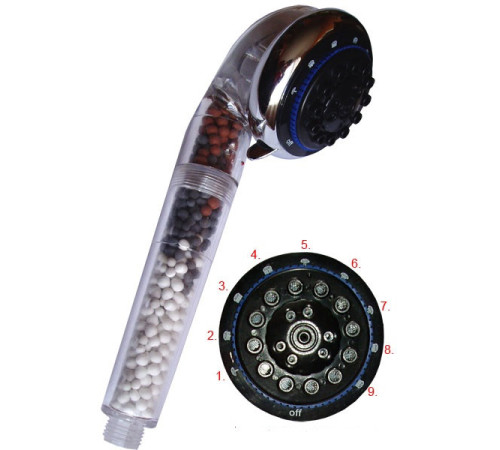 Турмалінова насадка на душ іонізувальна на 8 режимів