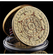 Сувенірна монета "Календар ацтеків". Камінь сонця"