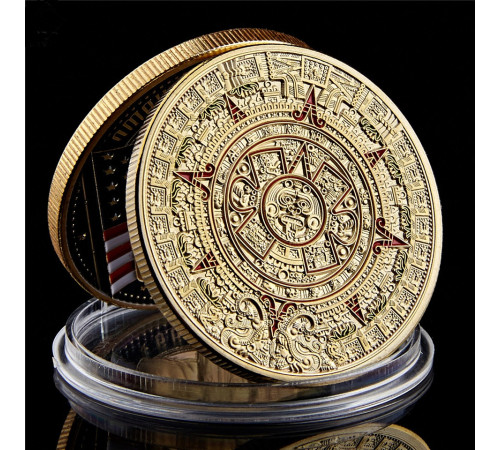 Сувенірна монета "Календар ацтеків". Камінь сонця"
