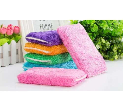 Бамбукова серветка для миття без миючих засобів c губкою