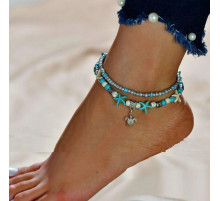 Вінтажний Чеський кораловий браслет-ланцюжок на ногу морська черепашка