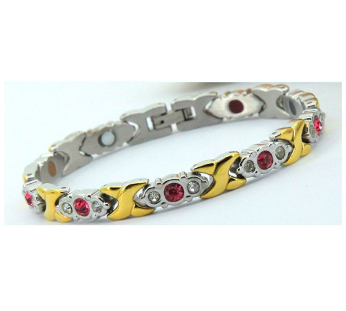 Титановий магнітно-турмаліновий браслет 4В1 Рубін