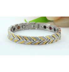 Турмаліновий браслет із магнітами, сріблом і золотом