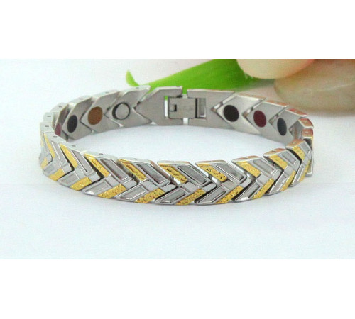 Турмаліновий браслет із магнітами, сріблом і золотом