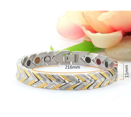 Турмаліновий браслет із магнітами, сріблом і золотом