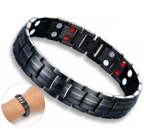 Титановий Магнітний браслет Чорний 4В1