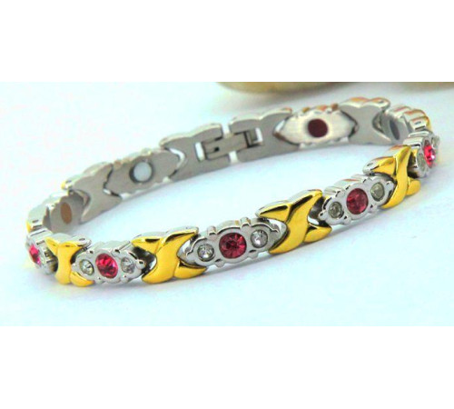 Титановий магнітно-турмаліновий браслет 4В1 Рубін