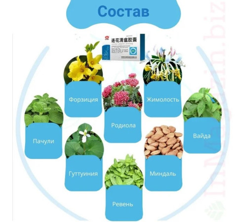 Lianhua Qingwen Jiaonang для терапії та профілактики всіх вірусних інфекцій Ляньхуа Цинвінь Цзяонан