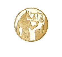 Монета в гаманець Єгипетський бог Анубіс золотий для грошей