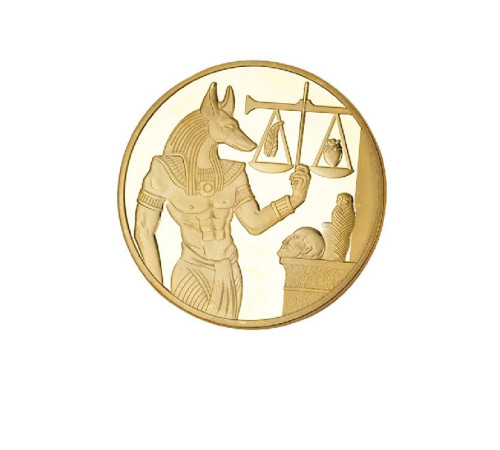 Монета в гаманець Єгипетський бог Анубіс золотий для грошей