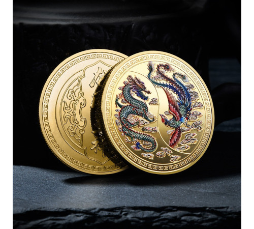 Монета Дракон і Фенікс Інь і Ян
