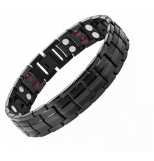 Браслет магнітно-турмаліновий із германієм чорний (3в1) 21см