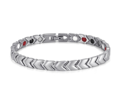 Турмаліновий магнітний браслет сильвер (Візіо)