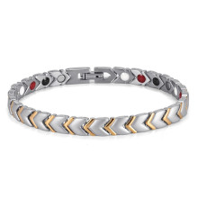 Терапевтичний магнітний турмаліновий браслет жіночий (Візіон) сильвер