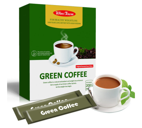 Зелена кава для зниження ваги Green Coffee розчинна з гарцинії камбоджійської 20 шт.