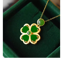 Турмалінова золота підвіска Чотирилиста конюшина для великих грошей