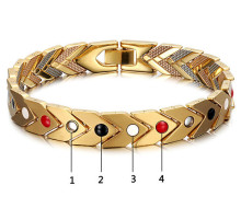 Турмаліновий браслет із магнітами, титаном і германієм три різновиди золото 4в1